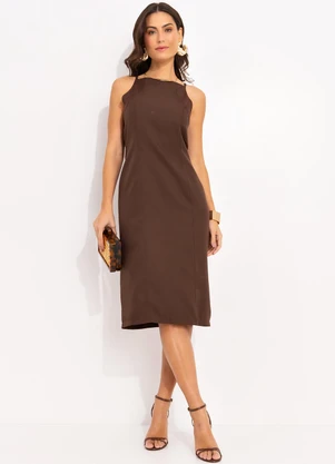 Vestido Midi Roupa Preta Com Sapato Marrom Midi Justo Sapato Para