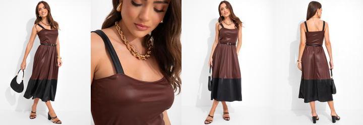 Vestido Marrom em Cirr�