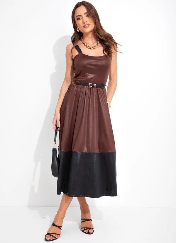 Rosalie - Vestido Marrom em Cirrê 3