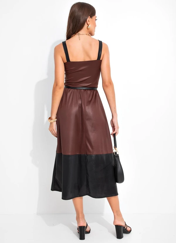 Rosalie - Vestido Marrom em Cirrê 4