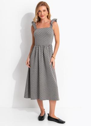 Vestido (Marrom) em Malha Jacquard