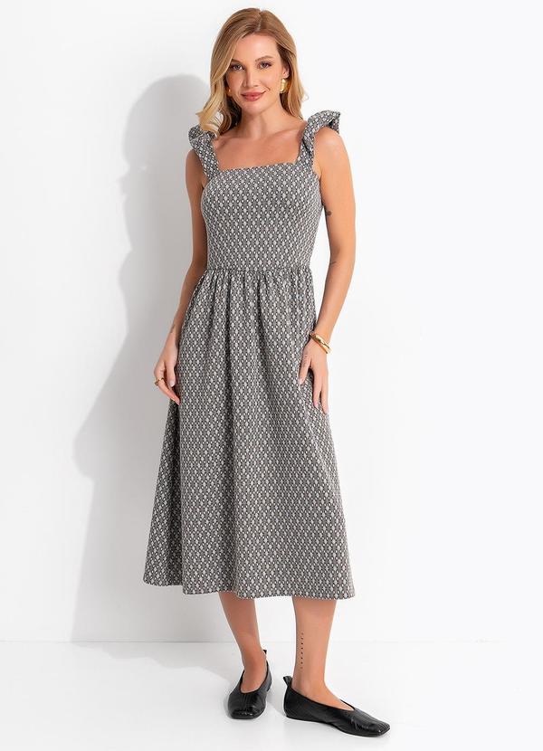 Vestido (Marrom) em Malha Jacquard