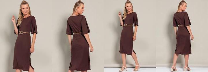Vestido Marrom em Malha
