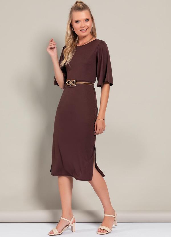 Moda Pop - Vestido Marrom em Malha 3