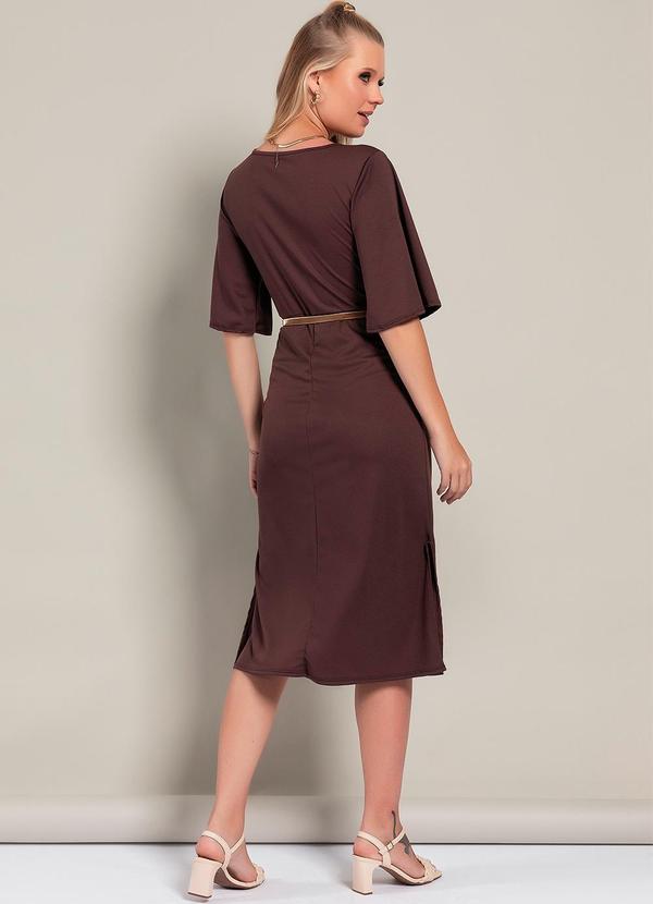 Moda Pop - Vestido Marrom em Malha 4
