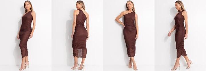 Vestido Marrom em Tule