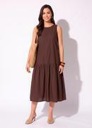 Vestido Marrom Escuro em Tricoline