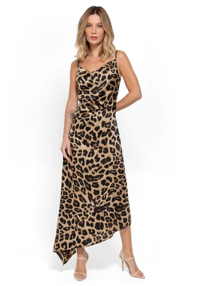 Animal Print Vestido Longo Com Bota Combina Midi Vestido Com Bota