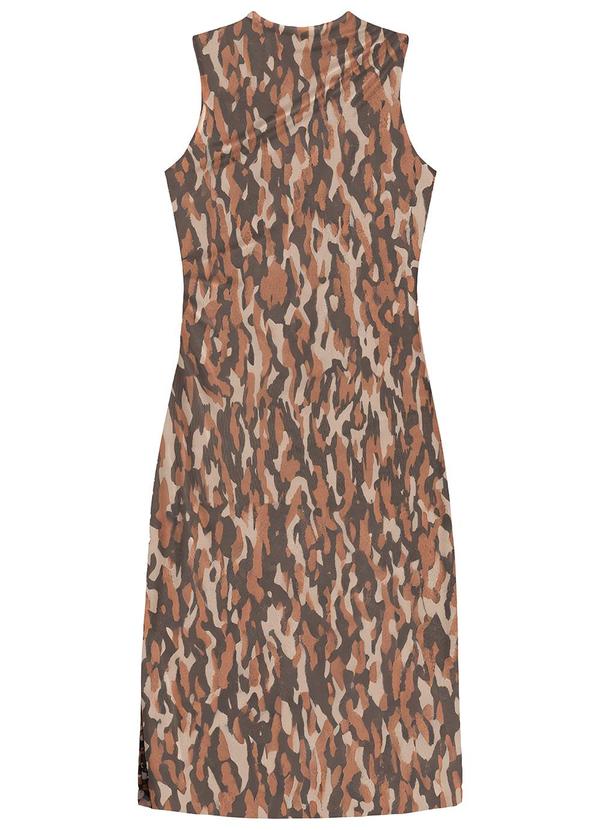 Malwee - Vestido Marrom Mídi Animal Print Tule 2