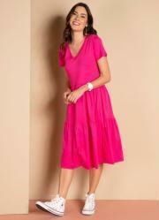 Vestido Meia Malha Pink Soltinho