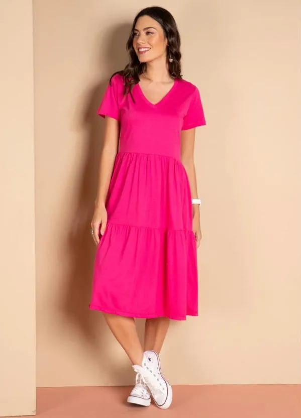 Quintess - Vestido Meia Malha Pink Soltinho 3