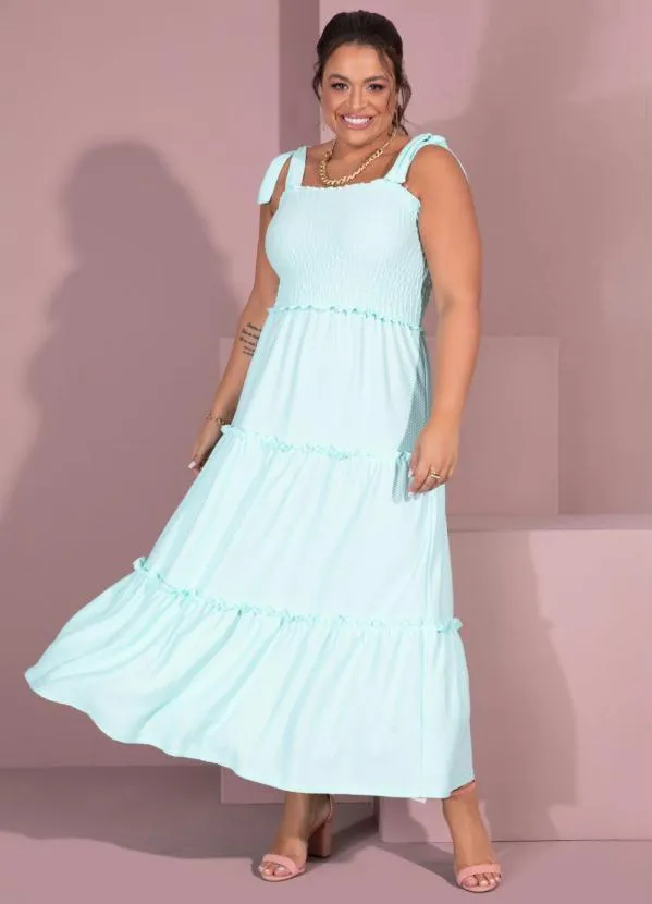 Quintess - Vestido Menta com Babados e Alças para Amarrar 3