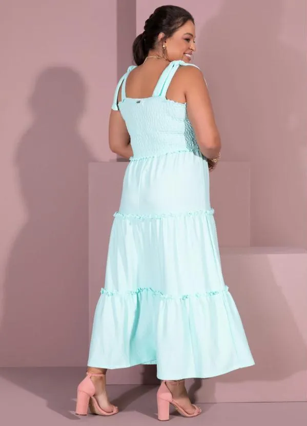 Quintess - Vestido Menta com Babados e Alças para Amarrar 2