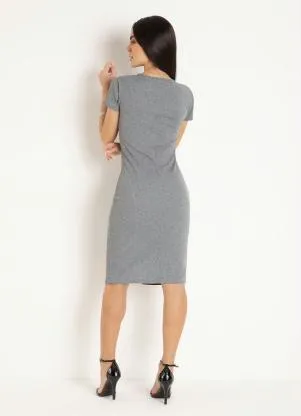 Moda Pop - Vestido Mescla com Botões Decorativos - MODA POP
