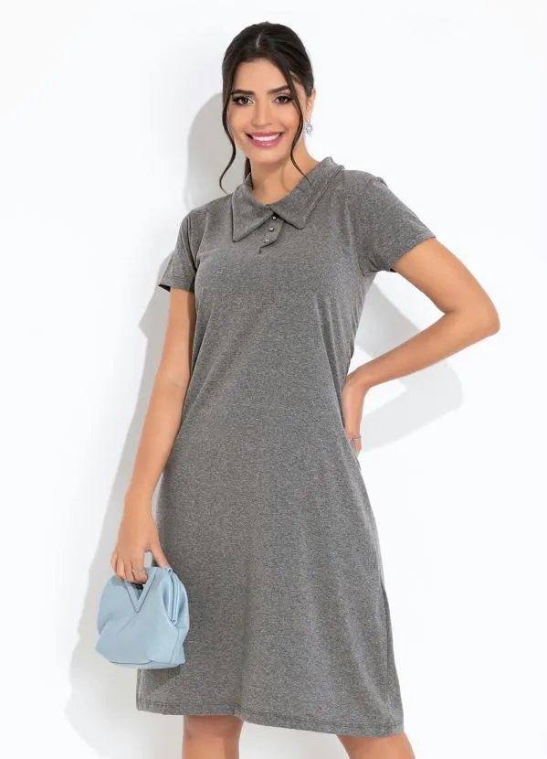 Rosalie - Vestido Mescla com Gola