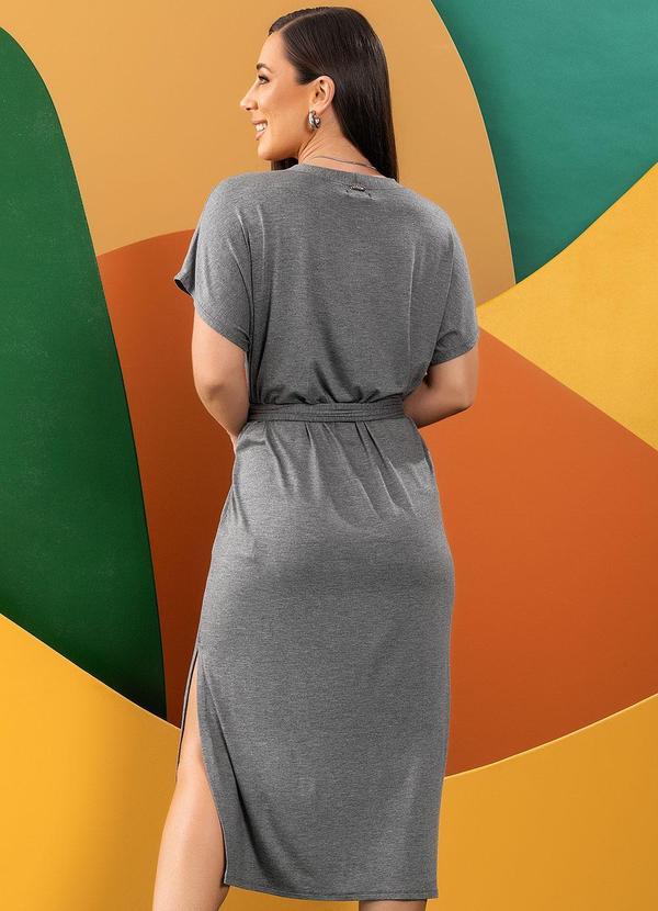 Quintess - Vestido Mescla Escuro em Malha de Viscose 7