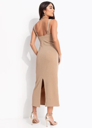 Colcci - Vestido Metalizado Dourado - COLCCI