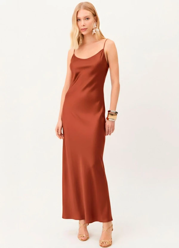 Carlota Costa - Vestido Midi Acetinado Vermelho 1