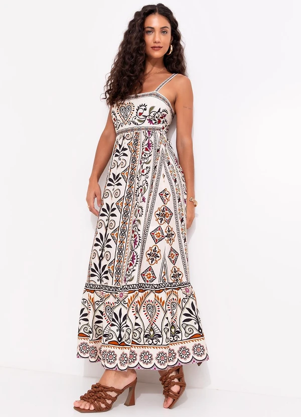 Farm - Vestido Midi Adriele Bege 3