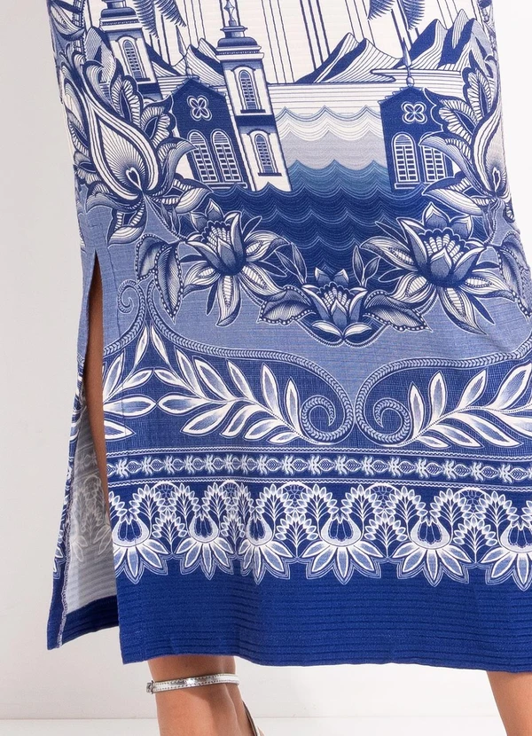 Farm - Vestido Midi Afeto Tropical Azul 6