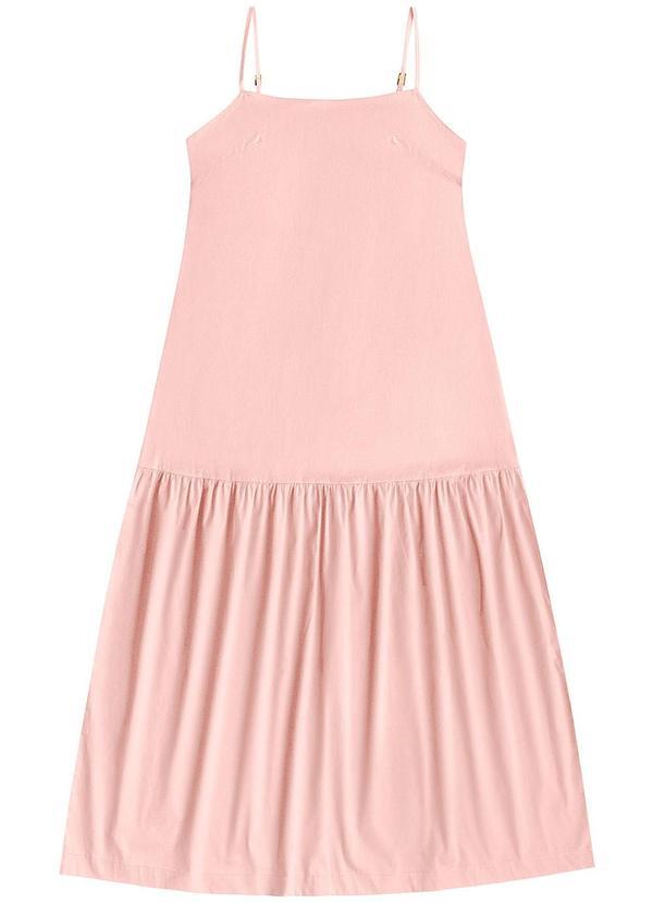 Angel - Vestido Midi Alcas Tricoline Rosa