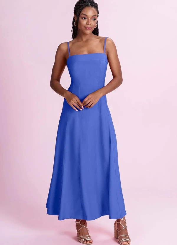Angel - Vestido Midi Alfaiataria Azul