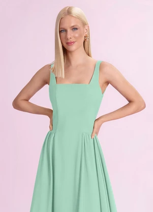 Angel - Vestido Midi Alfaiataria Verde - ANGEL