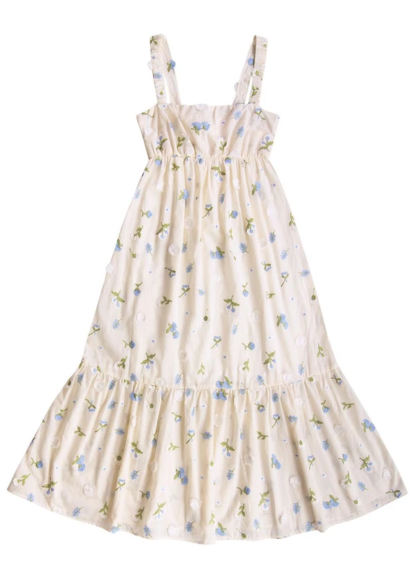 Angel - Vestido Midi Algodao c/ Bordado Branco 4