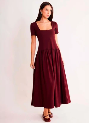 Sofie - Vestido Midi Allure de Manga Curta em Malha Bodyco - SOFIE