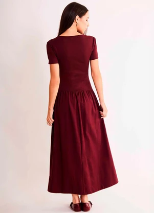 Sofie - Vestido Midi Allure de Manga Curta em Malha Bodyco - SOFIE