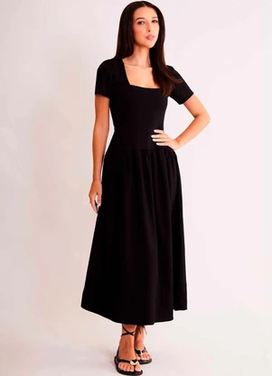 Sofie - Vestido Midi Allure de Manga Curta em Malha Bodyco - SOFIE