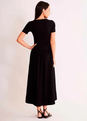 Sofie - Vestido Midi Allure de Manga Curta em Malha Bodyco - SOFIE
