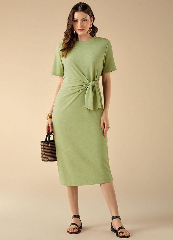 Use Modo - Vestido Midi Amarração Cintura Verde