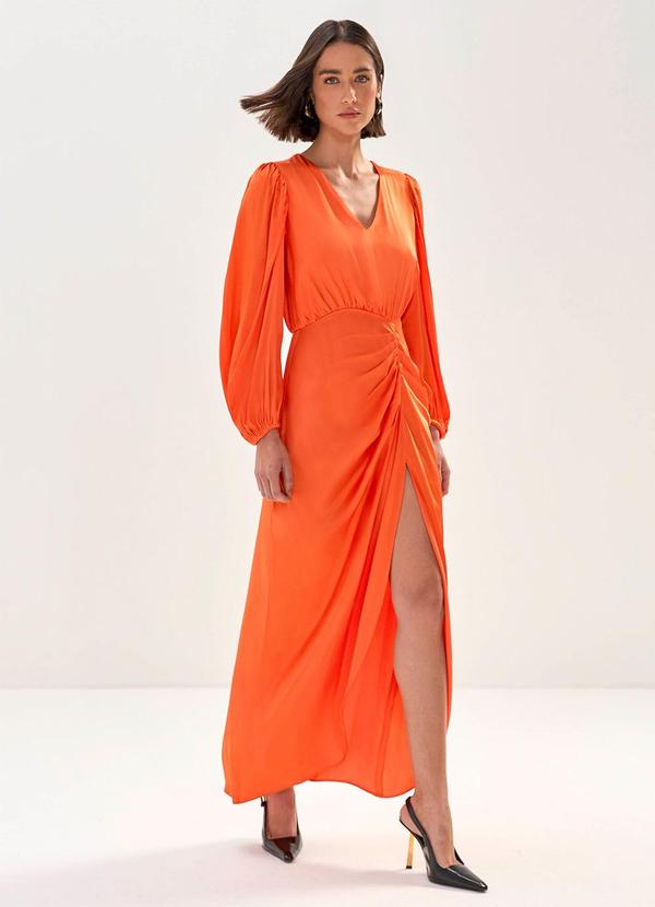Carlota Costa - Vestido Midi Amarração Laranja 3