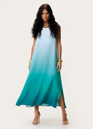 Enfim - Vestido Mídi Amplo Degradê Azul - ENFIM