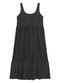 Malwee - Vestido Mídi Amplo Listrado Marrom - variação: Preto