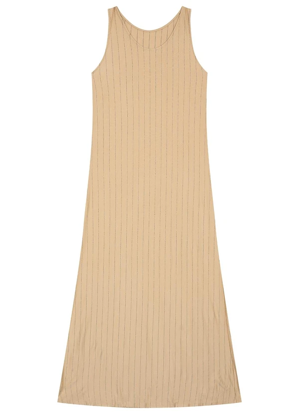 Malwee - Vestido Mídi Amplo Texturizado Bege 2