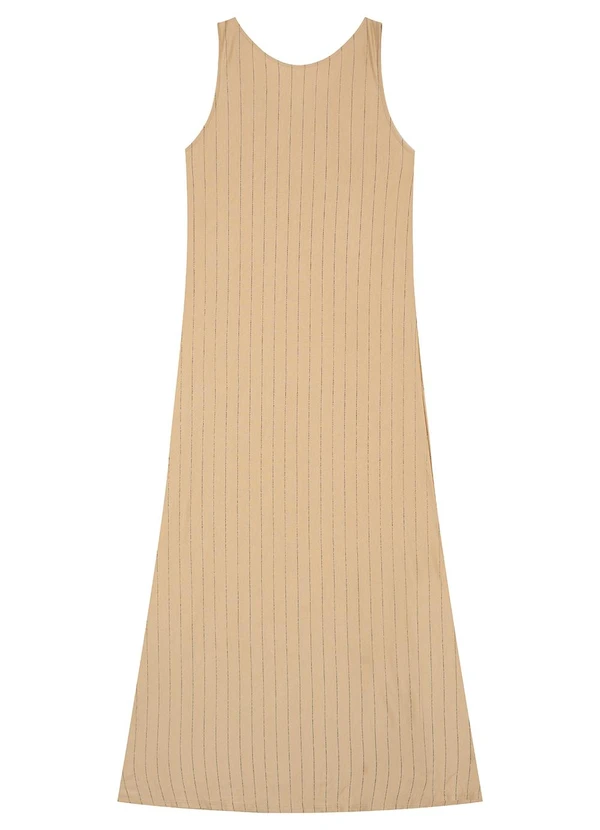 Malwee - Vestido Mídi Amplo Texturizado Bege 3