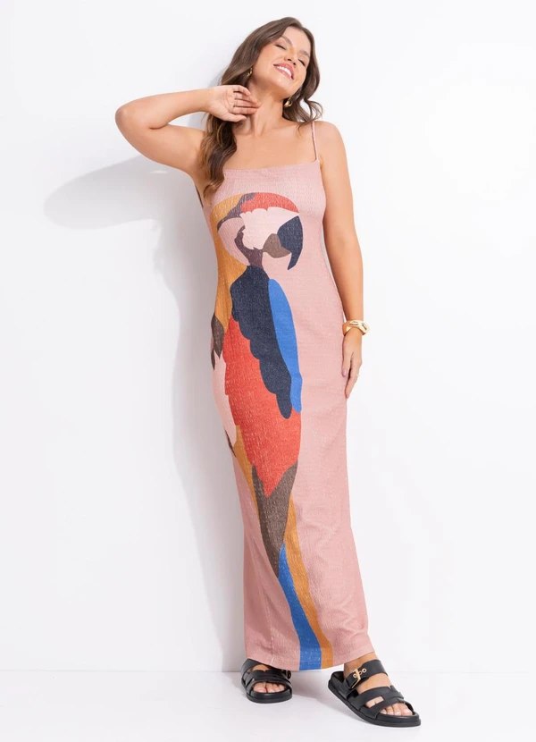 Farm - Vestido Midi Araraquara Rosa 3