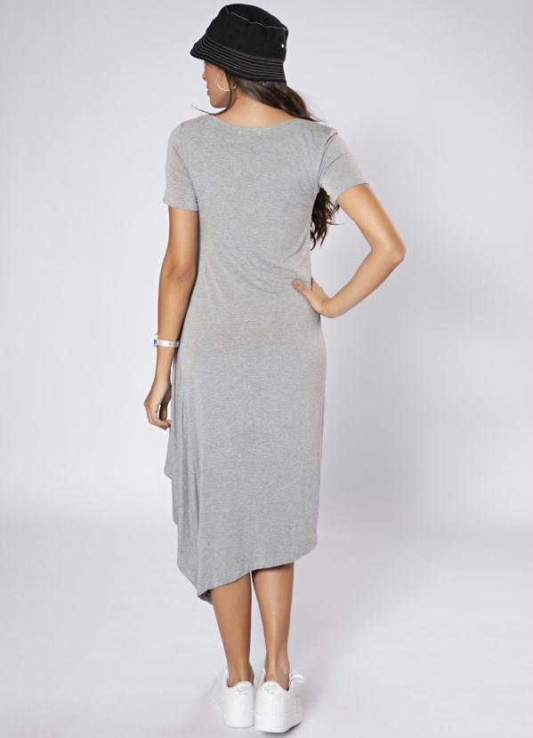 Preview - Vestido Midi Assimétrico Cinza 4