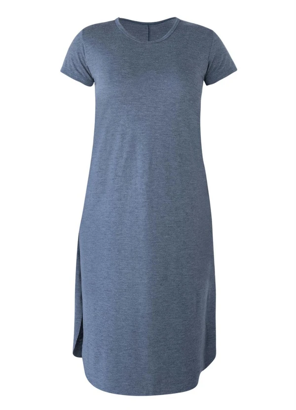 Moda Pop - Vestido Midi Azul com Fendas Laterais 9