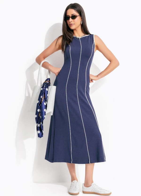 Colcci - Vestido Midi Azul
