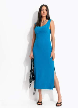 Colcci - Vestido Midi Azul - COLCCI