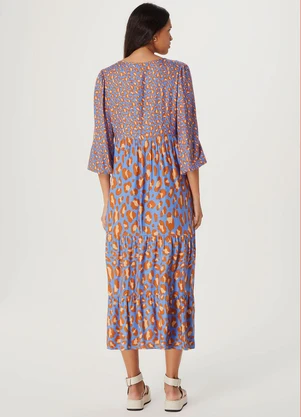 Hering - Vestido Midi Azul - HERING