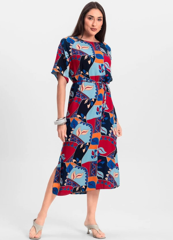 Infinita Cor - Vestido Midi Azul