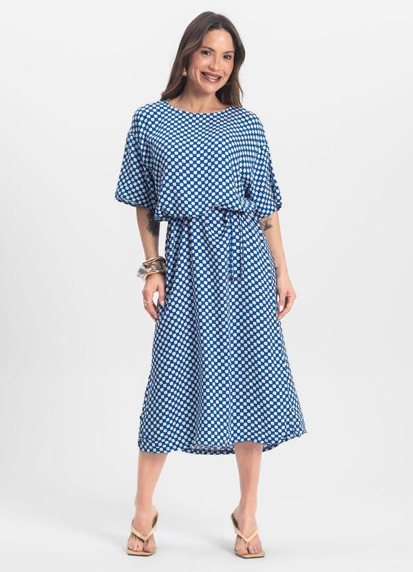 Infinita Cor - Vestido Midi Azul