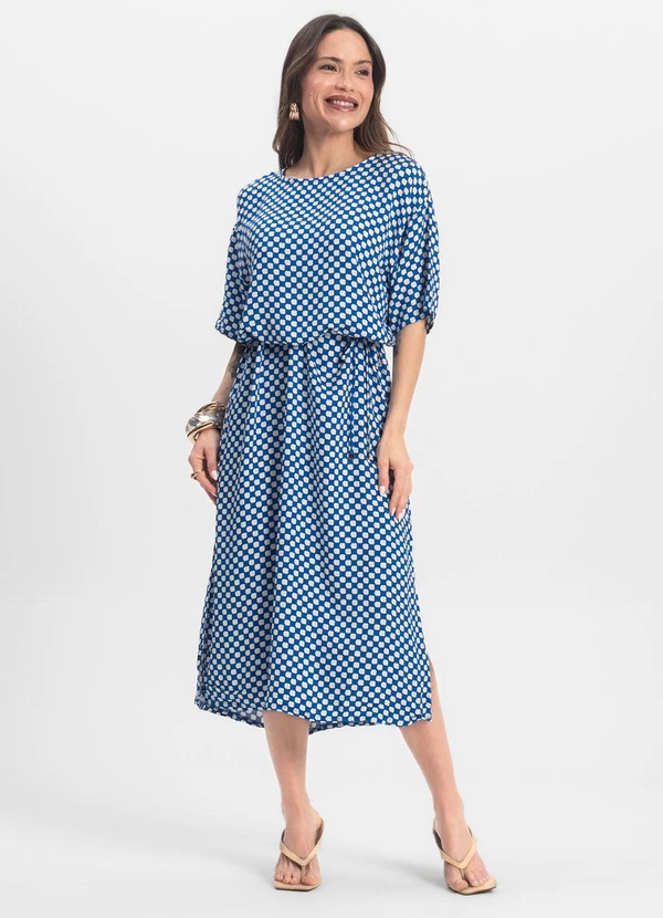 Infinita Cor - Vestido Midi Azul 4