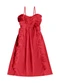 Angel - Vestido Midi Babados Tricoline Bege - variação: Vermelho