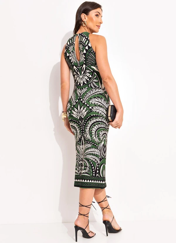 Farm - Vestido Midi Balamana Verde 2