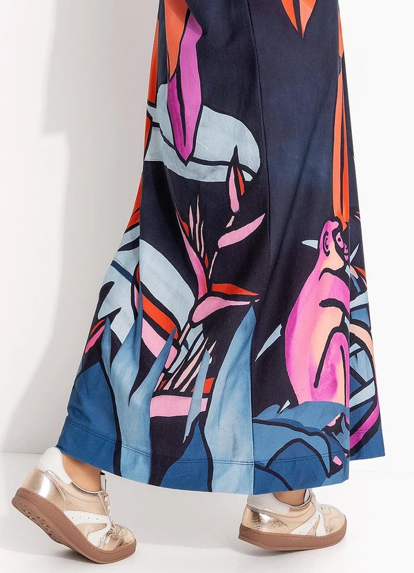 Farm - Vestido Midi Banana Flora Azul 8
